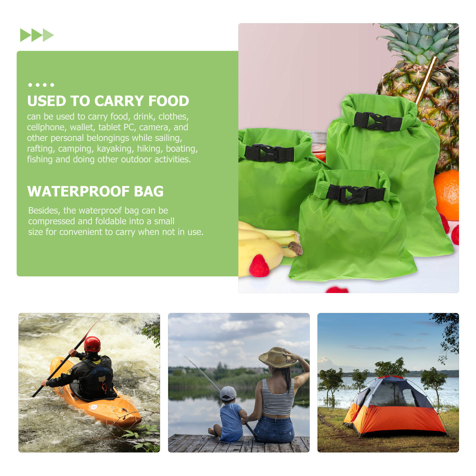 3Pcs Waterproof Dry Bags 15L 2 - đánh giá và giá Fishing Kayak Storage Bag